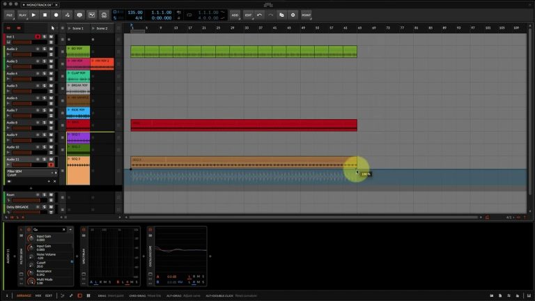 TUTORIAL Bitwig Studio arreglo y mezcla de un tema techno